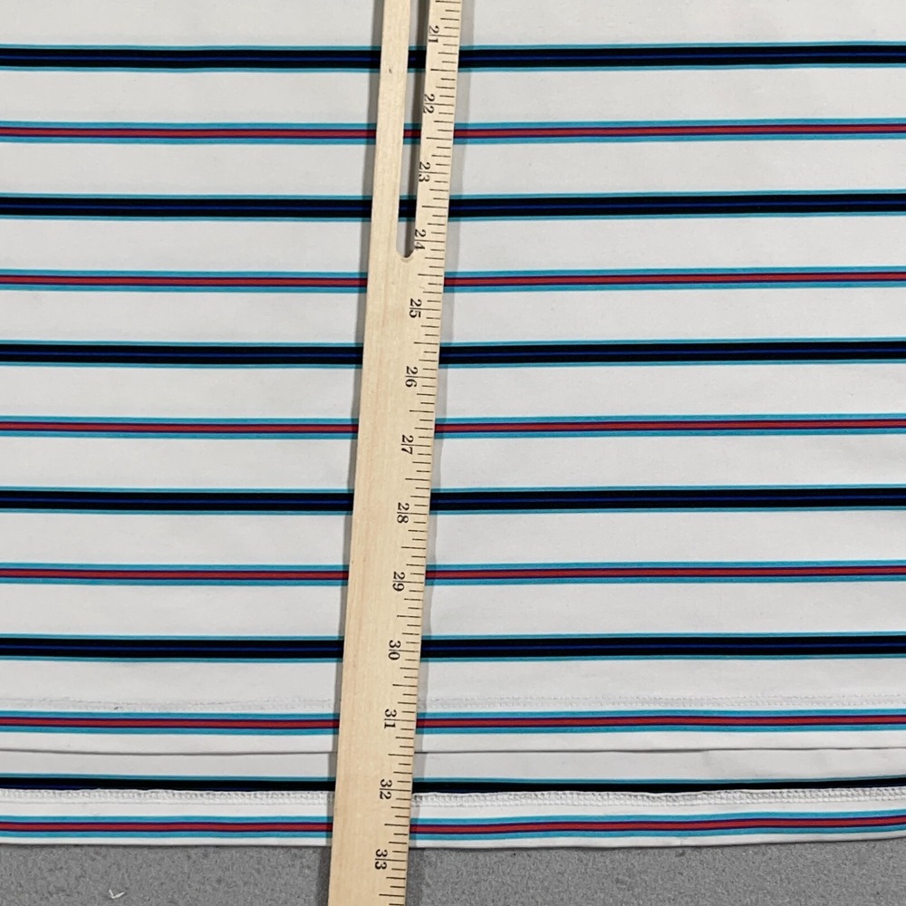 RLX Ralph Lauren Polo Men XL Athletic Fit White Striped Golf Performance Preppy - Picture 8 of 10
